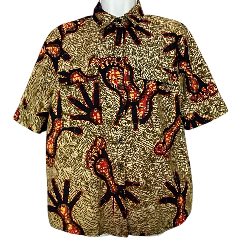 GF Grass Fields UK size 12 (size 8 North American) short sleeve summer blouse